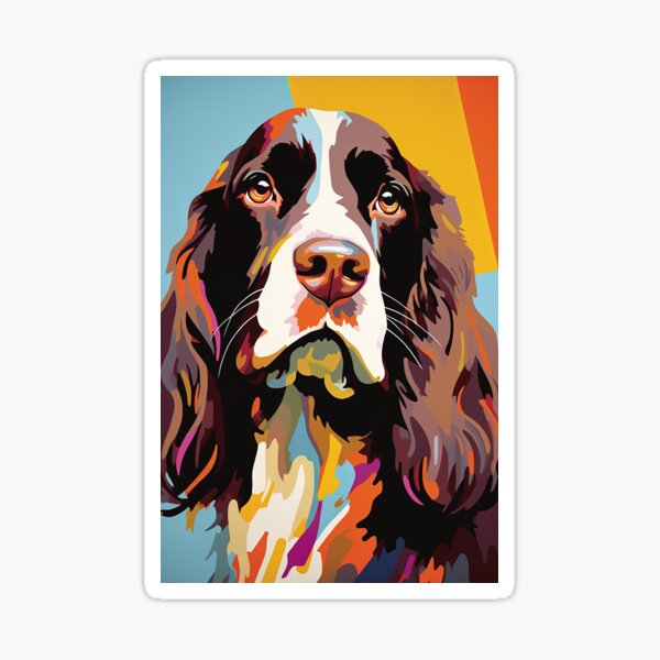 Cute Colourful Spaniel Sticker