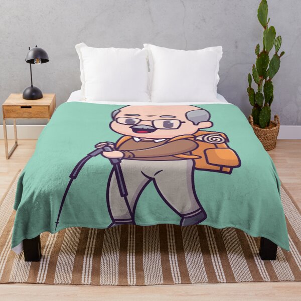 Item preview, Adventure Together: Cute Grandfather Hiking with Backpack Cartoon designed and sold by hjian8219.