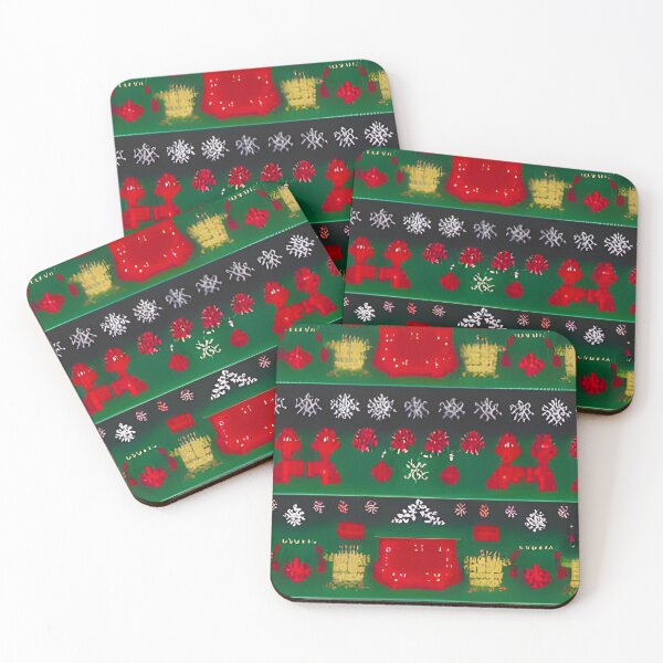 Item preview, Futuristic Festive: Ugly Red Snowflake Pattern on Green designed and sold by stine1.