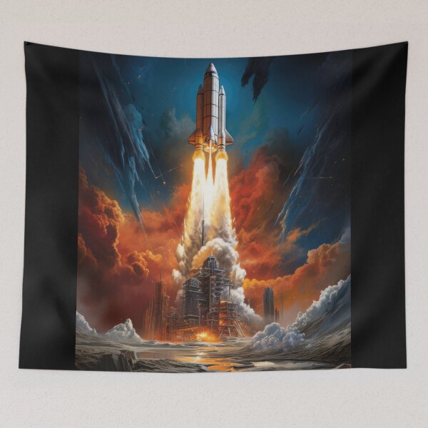 Item preview, Blast Off! Rocket's Fiery Ascent Captured in Striking Detail designed and sold by Newpixelland.