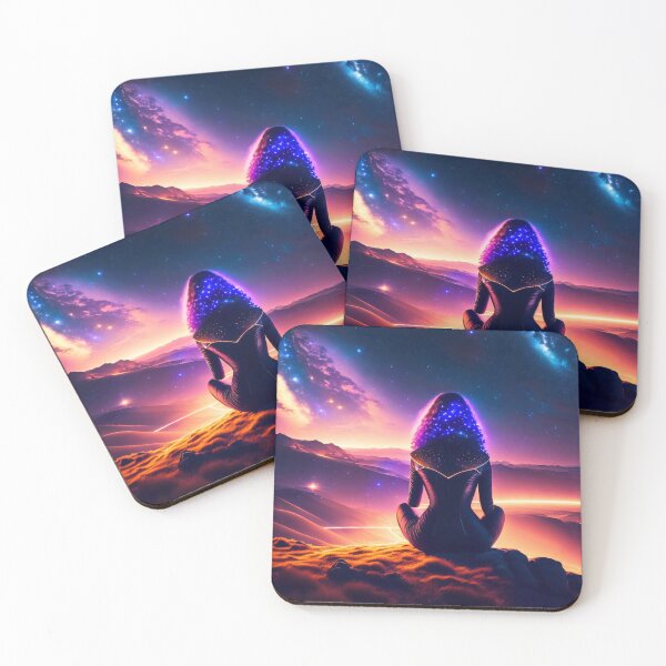 Item preview, A woman sitting on top of a hill under a night sky designed and sold by M-Y-A-R-T-.