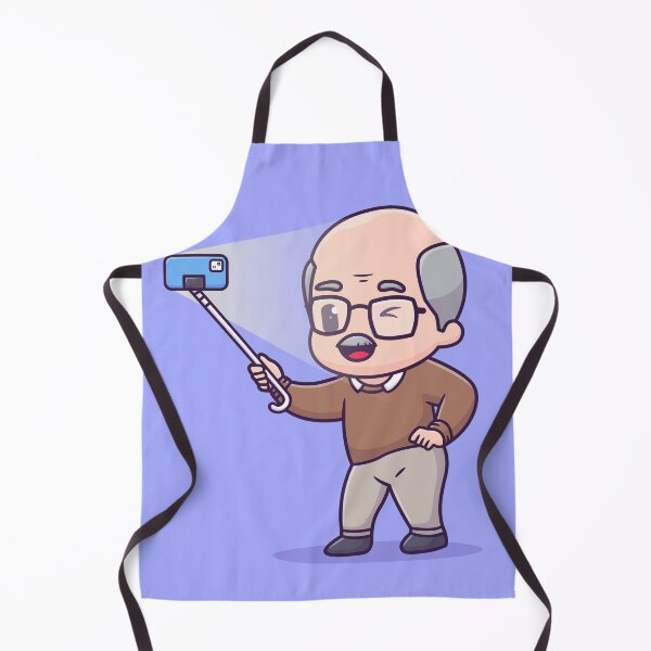 Item preview, Tech-Savvy Grandpa: Cute Grandfather Taking Selfie Cartoon designed and sold by hjian8219.