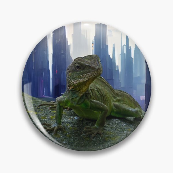 Item preview, Chameleon on a rock in a future city. designed and sold by MochimCafe.