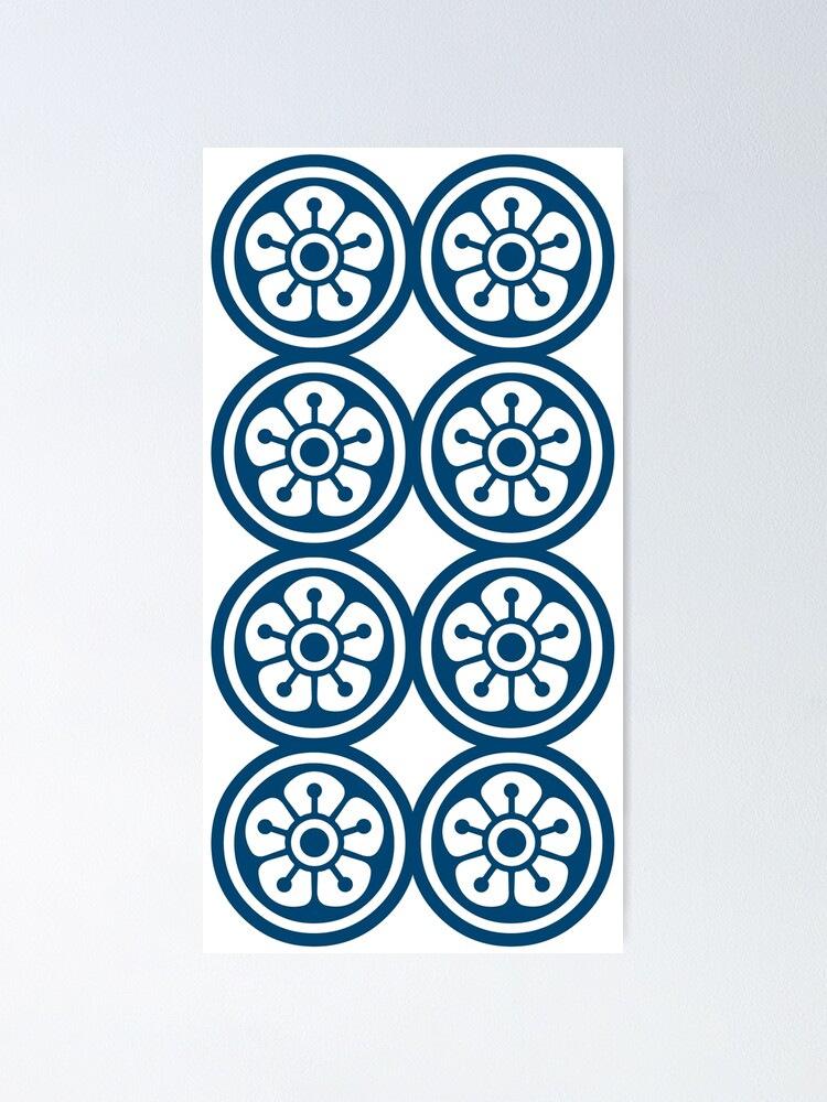 麻雀牌8筒 Eight Of Circles Mahjong Tile Poster By Mahjong Junk Redbubble