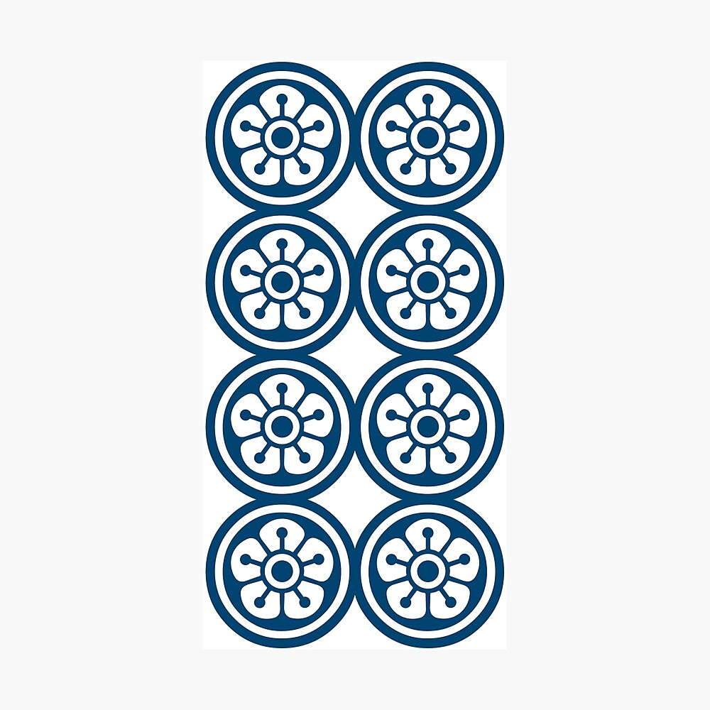 麻雀牌 8筒 Eight Of Circles Mahjong Tile Poster By Mahjong Junk Redbubble