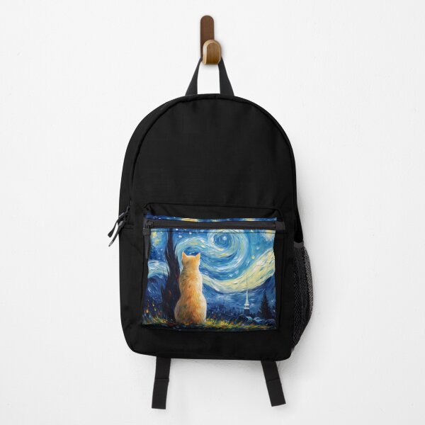 Item preview, Cat Van gogh Inspired Starry Night Painting for Van gogh Lovers designed and sold by Vangoholic.
