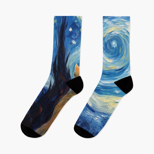 Item preview, Cat Van gogh Inspired Starry Night Painting for Van gogh Lovers designed and sold by Vangoholic.