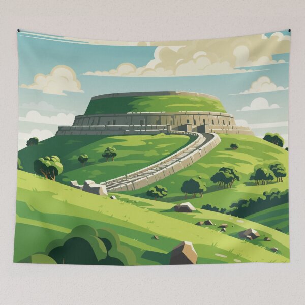 Item preview, A Vintage Travel Illustration of Newgrange - Ireland  designed and sold by GoodOldVintage.