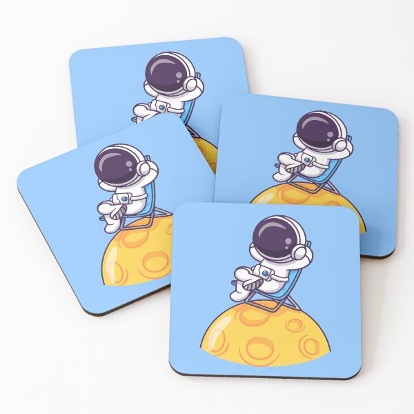 Item preview, Tranquil Moments on the Moon: Cute Astronaut Cartoon Vector Icon designed and sold by hjian8219.