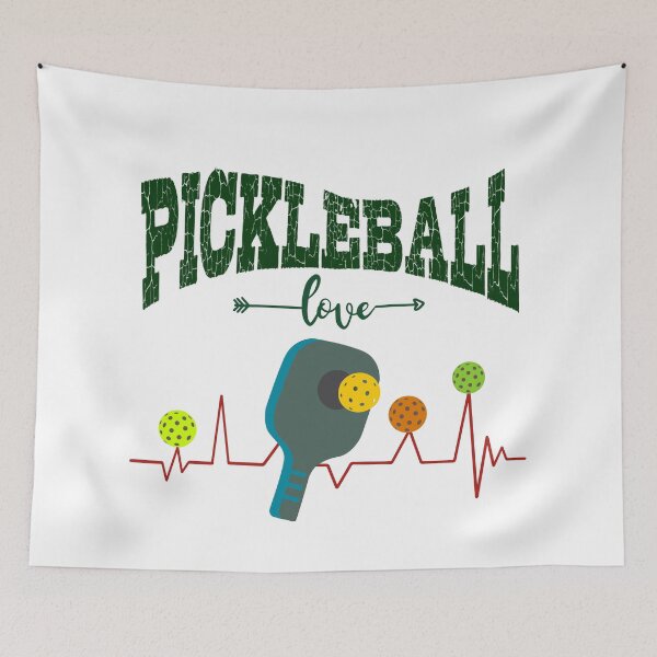 Item preview, Pickleball Love Sport Heartbeat Pulse With Pickleball Balls & Pickleball Paddle designed and sold by FCS Specialties LLC.
