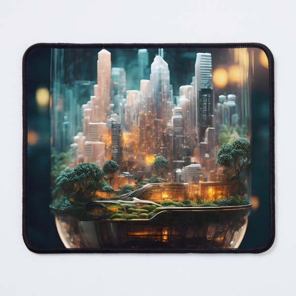 Item preview, Futuristic Metropolis in a Jar: Cityscape Elegance designed and sold by Ceemko's Vintage Corner.
