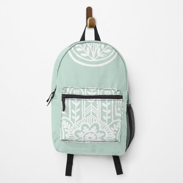 Item preview, Hamsa Flora Linocut - Mint + Snow designed and sold by Irene Estelle.