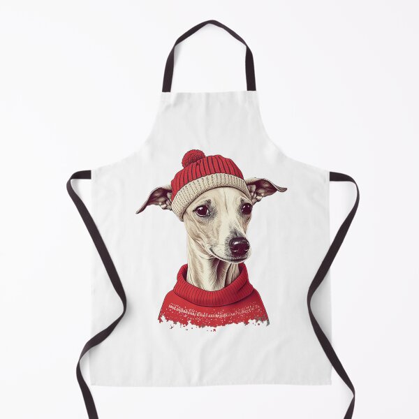 Item preview, Whippet in a Christmas hat and sweater designed and sold by naturemenagerie.