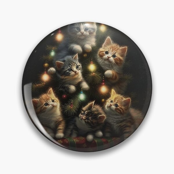 Item preview, Happy cats decorating a Christmas tree designed and sold by naturemenagerie.