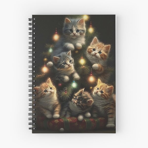 Item preview, Happy cats decorating a Christmas tree designed and sold by naturemenagerie.
