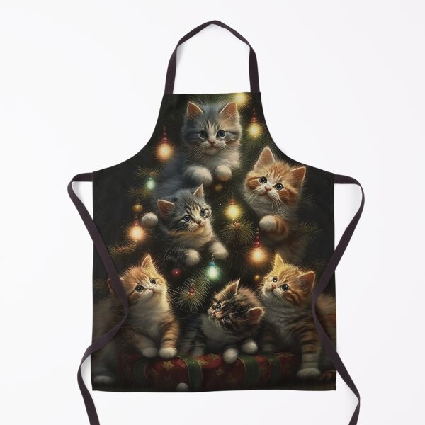 Item preview, Happy cats decorating a Christmas tree designed and sold by naturemenagerie.