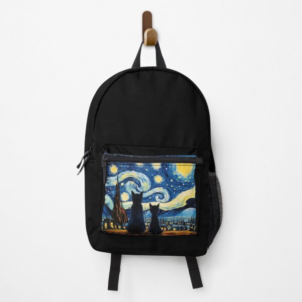 Item preview, Cat Van gogh Inspired Starry Night Painting for Van gogh Lovers designed and sold by Vangoholic.