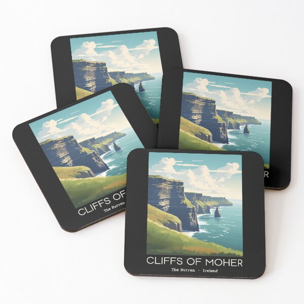 Item preview, A Vintage Travel Illustration of the Cliffs of Moher - The Burren - Ireland  designed and sold by GoodOldVintage.