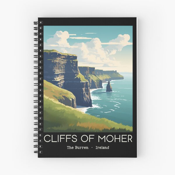 Item preview, A Vintage Travel Illustration of the Cliffs of Moher - The Burren - Ireland  designed and sold by GoodOldVintage.