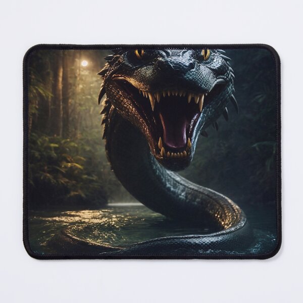 Item preview, Giant snake creature emerging from jungle designed and sold by M-Y-A-R-T-.