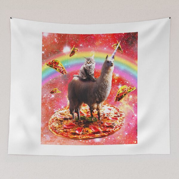 Item preview, Space Cat Riding Llama Unicorn - Pizza & Taco designed and sold by SkylerJHill.