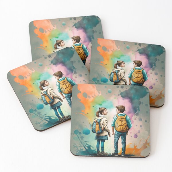 Item preview, boy and girl heads watercolor 3 designed and sold by rayo-art.
