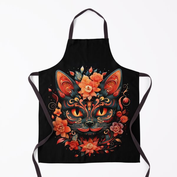 Item preview, día de muertos cat in flowers, Mexican cat designed and sold by Niktarka.
