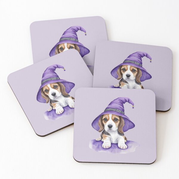 Item preview, Halloween beagle wizard watercolor designed and sold by EmeraldeaArt.