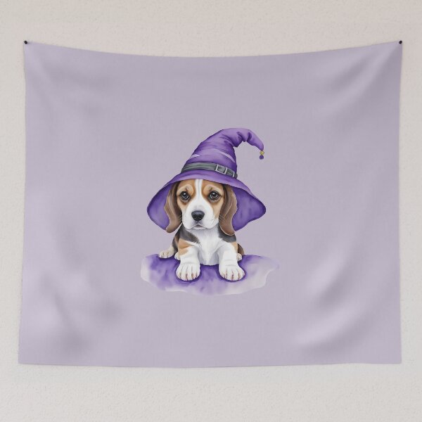 Item preview, Halloween beagle wizard watercolor designed and sold by EmeraldeaArt.
