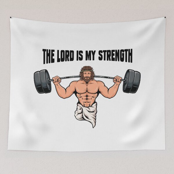 Item preview, The Lord Is My Strength - Christian Bodybuilding designed and sold by ChristlikeMerch.