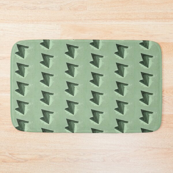 Item preview, green composition of three-dimensional triangular shapes designed and sold by colorfulglee.