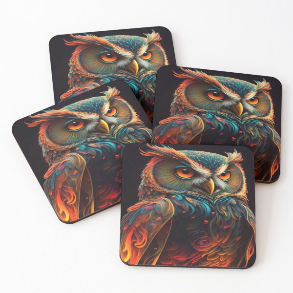 Item preview, owl with fire designed and sold by sbrstore.