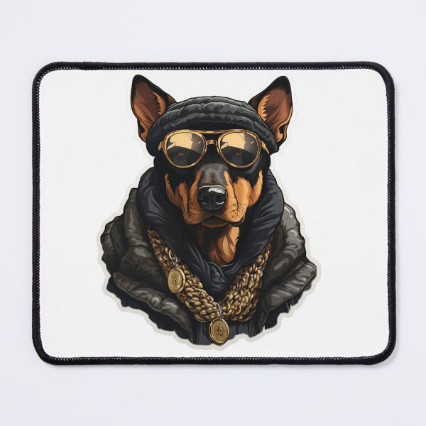 Item preview, A cool Doberman with sunglasses and a gold chain designed and sold by Raskal-Print.