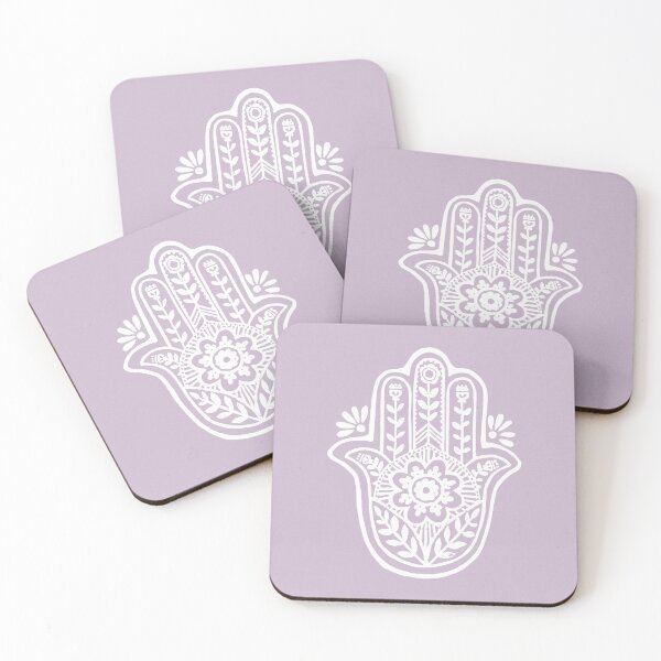 Aperçu de l'œuvre Hamsa Flora Linocut - Dust + Snow créée et vendue par Irene Estelle.