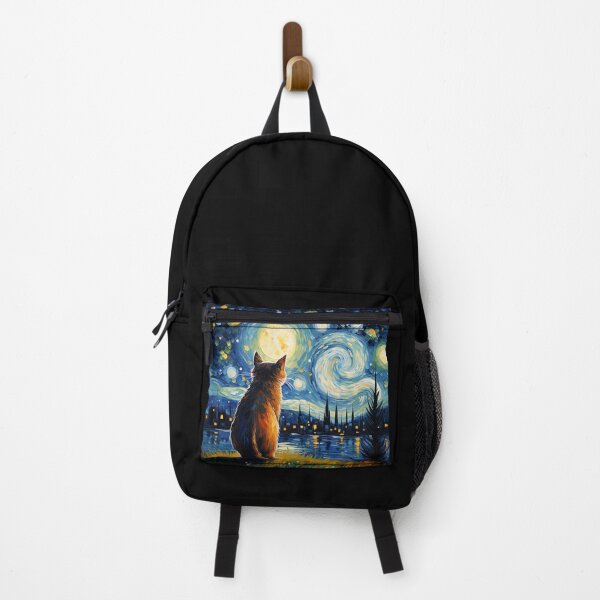 Item preview, Cat Van gogh Inspired Starry Night Painting for Van gogh Lovers designed and sold by Vangoholic.