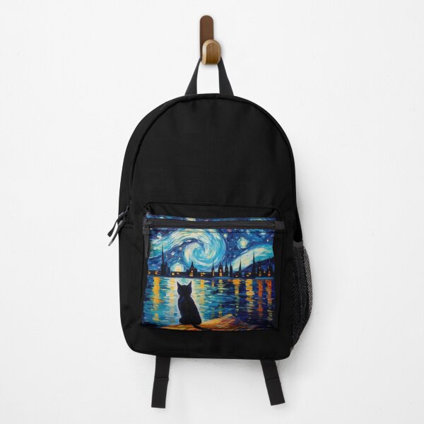 Item preview, Cat Van gogh Inspired Starry Night Painting for Van gogh Lovers designed and sold by Vangoholic.