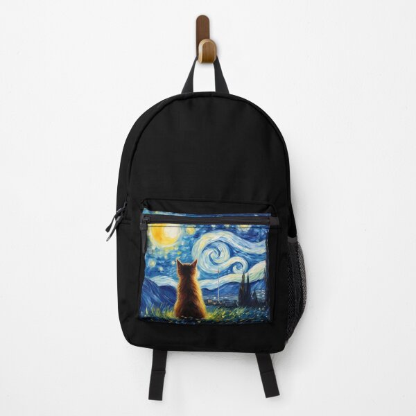 Item preview, Cat Van gogh Inspired Starry Night Painting for Van gogh Lovers designed and sold by Vangoholic.