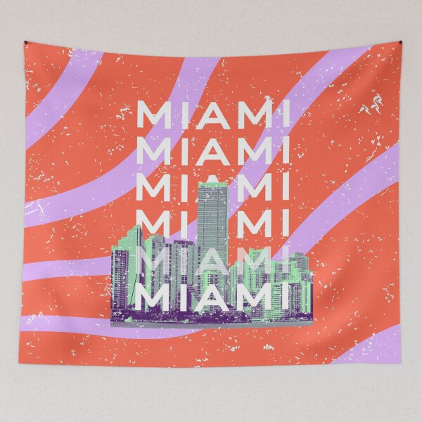 Item preview, Miami Beach, Miami Travel Art, Preppy, Retro Art, Red designed and sold by Magic Love Art Print.