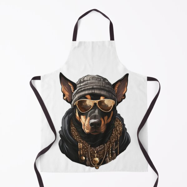 Item preview, Doberman with gold chain, wool hat and sunglasses designed and sold by Raskal-Print.