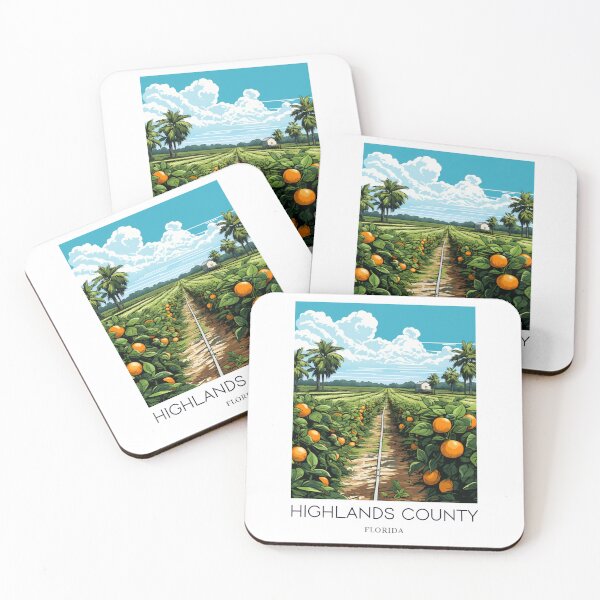 Item preview, A Pop Art Travel Print of Highlands County - Florida - US designed and sold by StudioRedKoala.
