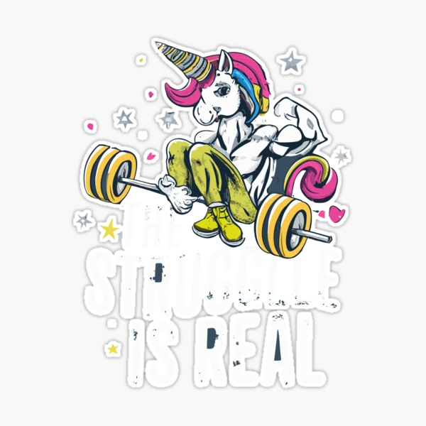 Weightlifting Unicorn fitness gift idea gym weight Art Print by