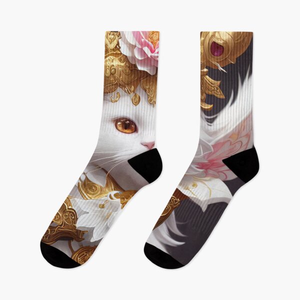Item preview, Cat white, magestic, golden, king, queen, Kingdom, cute designed and sold by Cyber Kids.