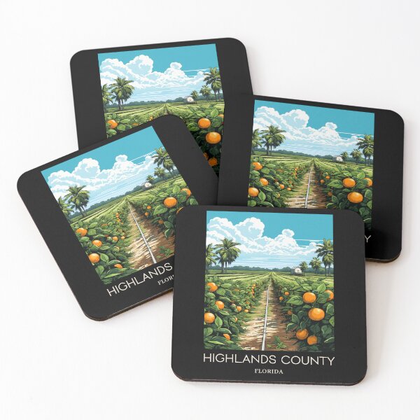 Item preview, A Pop Art Travel Print of Highlands County - Florida - US designed and sold by StudioRedKoala.