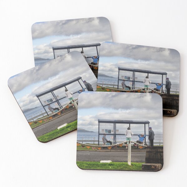 Item preview, People chatting around a bus shelter - Lochranza, Scotland designed and sold by Richard Flint.