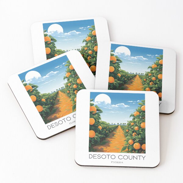 Item preview, A Pop Art Travel Print of DeSoto County - Florida - US designed and sold by StudioRedKoala.