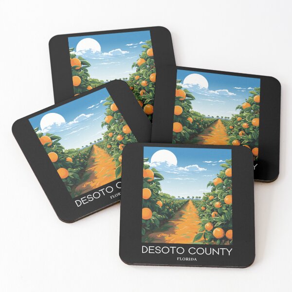 Item preview, A Pop Art Travel Print of DeSoto County - Florida - US designed and sold by StudioRedKoala.