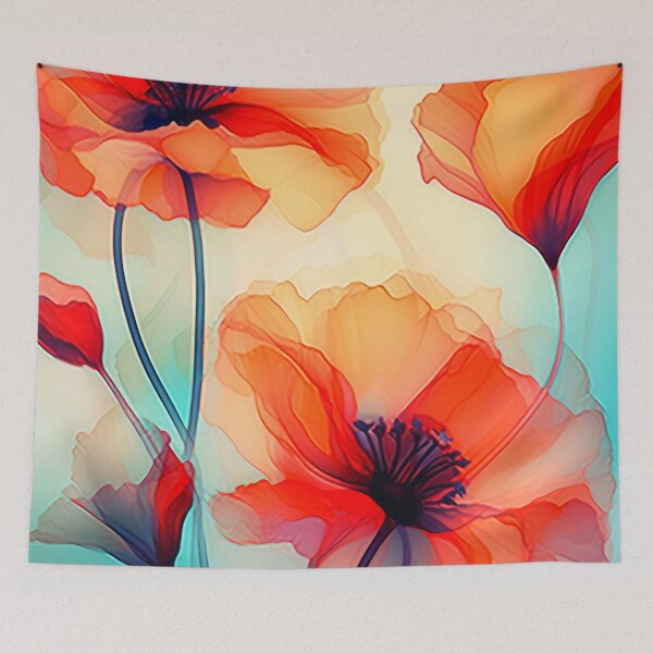 Item preview, Red Inky Poppies 6 designed and sold by Red Witch Art.