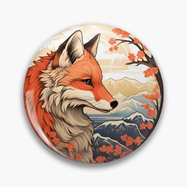 Item preview, Fox Ukiyo-e Hokusai Mount Fuji fall designed and sold by Anbe_design.