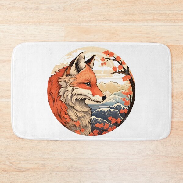 Item preview, Fox Ukiyo-e Hokusai Mount Fuji fall designed and sold by Anbe_design.