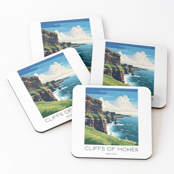 Item preview, A Pop Art Travel Print of the Cliffs of Moher - The Burren - Ireland  designed and sold by StudioRedKoala.
